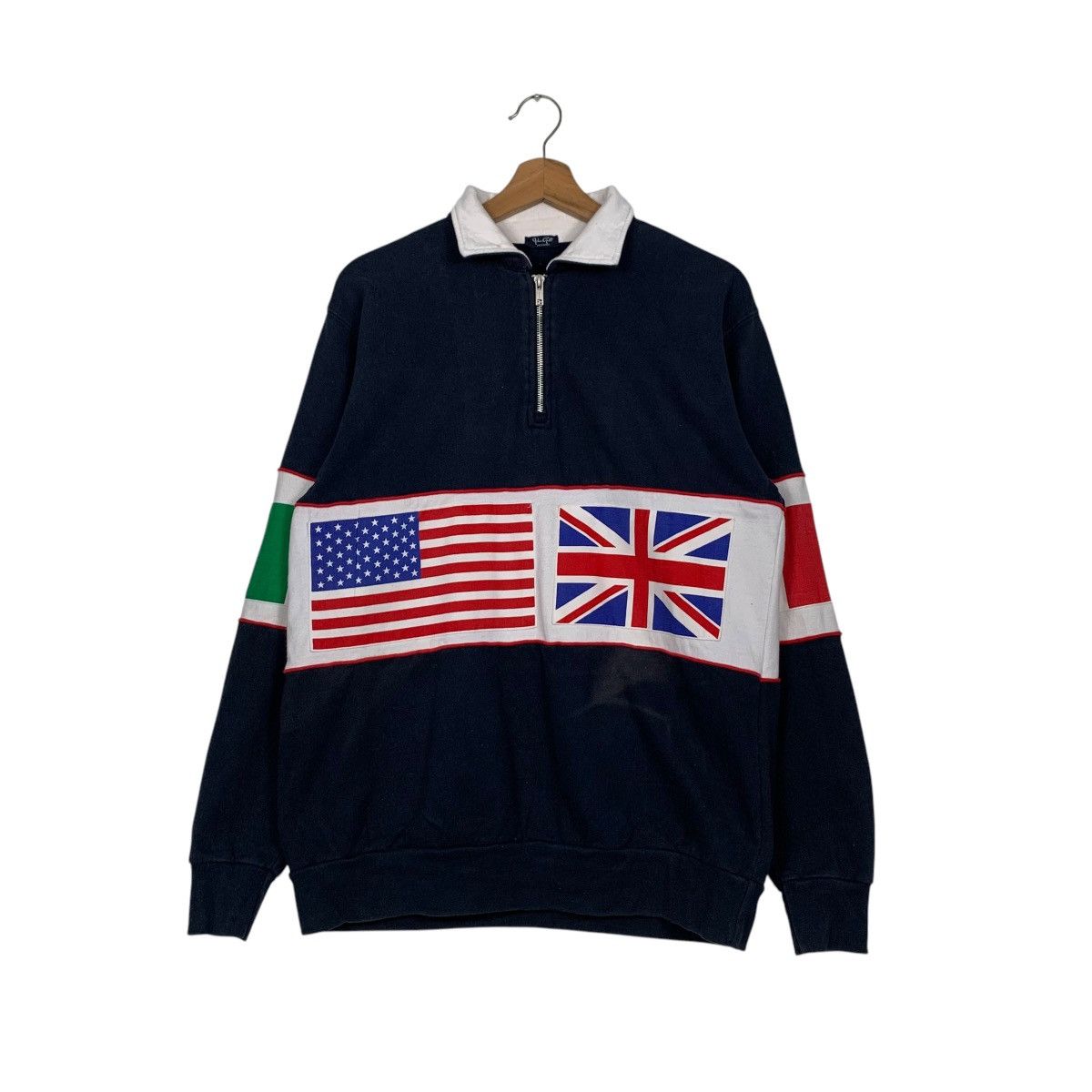 Vintage JOHN GALT CALIFORNIA Flags Logo Sweatshirt #2841-C128 Size US M / EU 48-50 / 2 - 1 Thumbnail