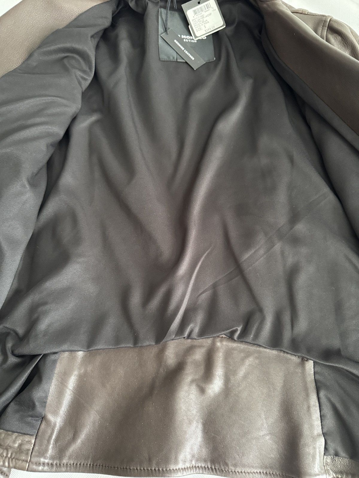 Club Monaco Club Monaco Brown Leather Moto Jacket with Belt Size S / US 4 / IT 40 - 6 Thumbnail