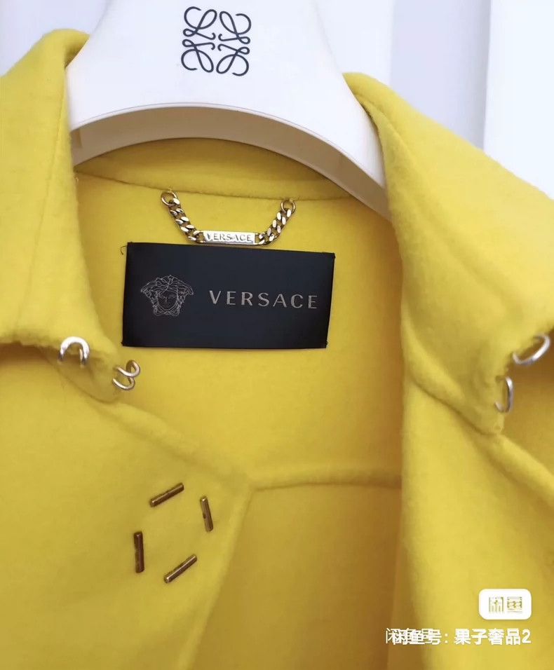 Versace Versace Bright yellow mid-length wool coat Size S / US 4 / IT 40 - 6 Thumbnail