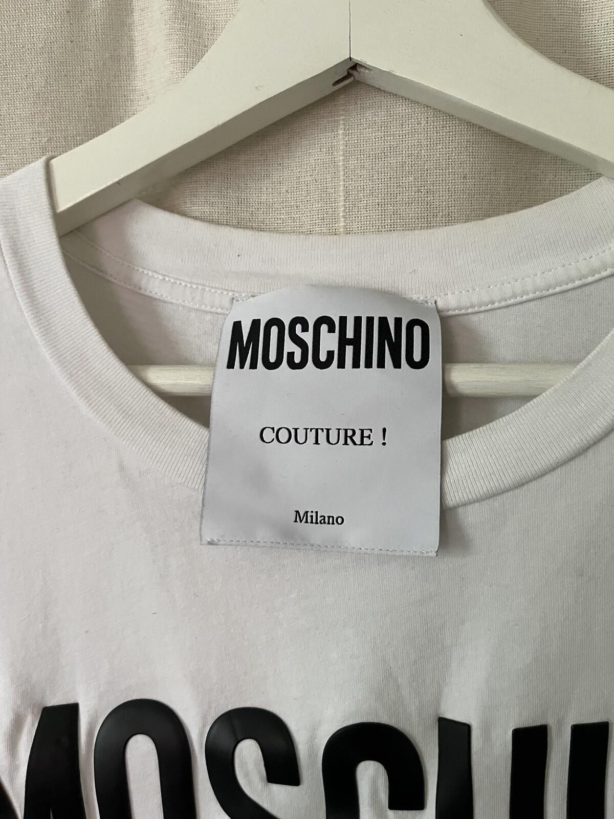 Moschino MOSCHINO COUTURE MILANO WHITE LOGO TSHIRT Size US L / EU 52-54 / 3 - 2 Thumbnail