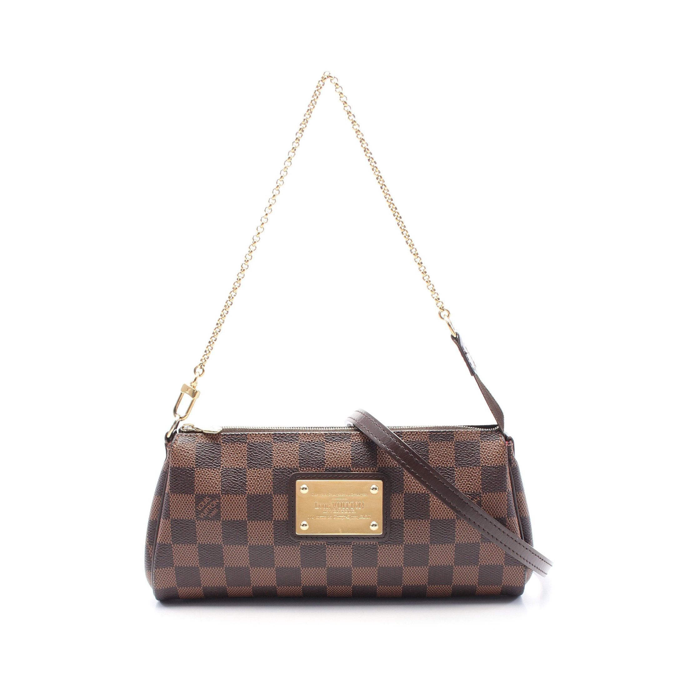 Louis Vuitton Louis Vuitton Eva Damier Ebene Chain Handbag Leather Brown Size ONE SIZE - 1 Thumbnail