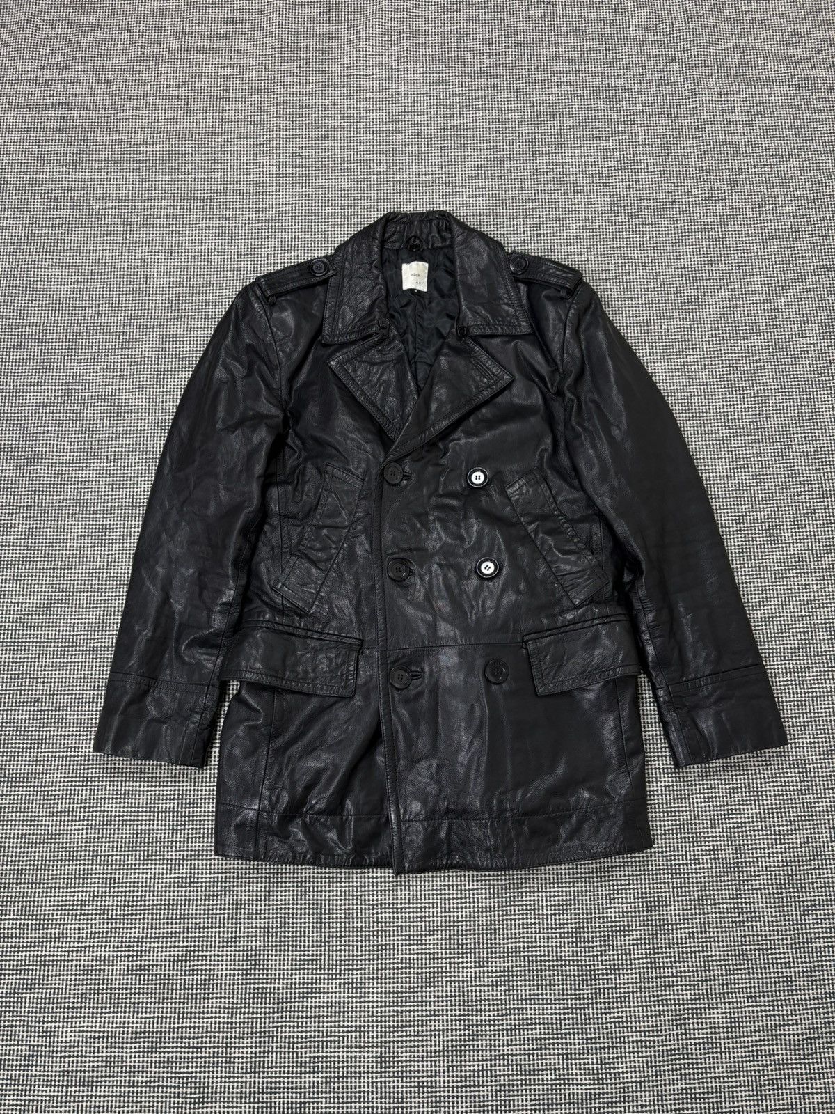 Other Top quality leather avant garde double breasted coat dark Size US M / EU 48-50 / 2 - 1 Thumbnail