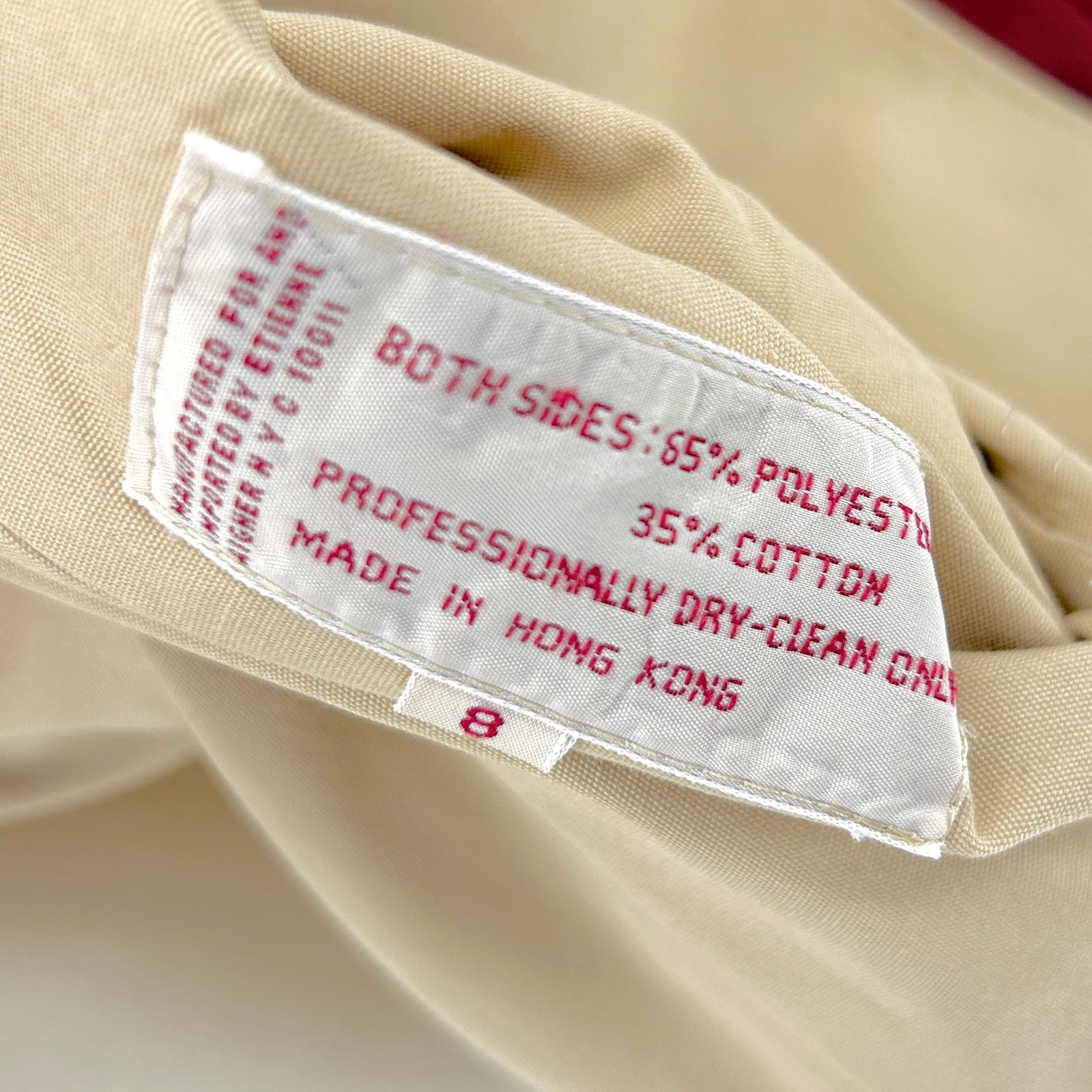 Etienne Aigner Vintage 80s Tan Maroon Reversible Belted Trench Coat Size M / US 6-8 / IT 42-44 - 10 Thumbnail