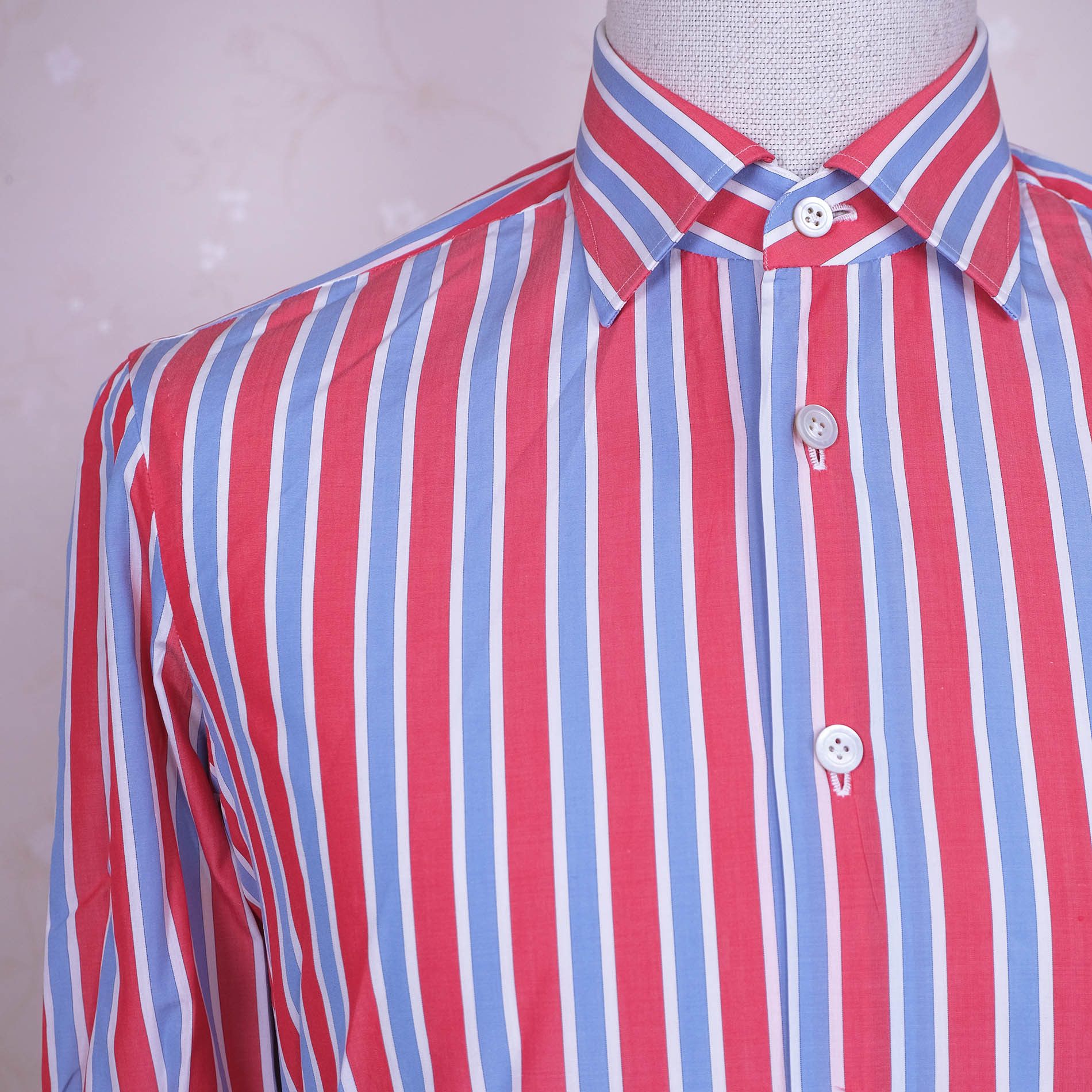 Kiton Kiton, blue-red-white shirt, size 39, hand sewn, RRP 720 e Size US S / EU 44-46 / 1 - 2 Thumbnail