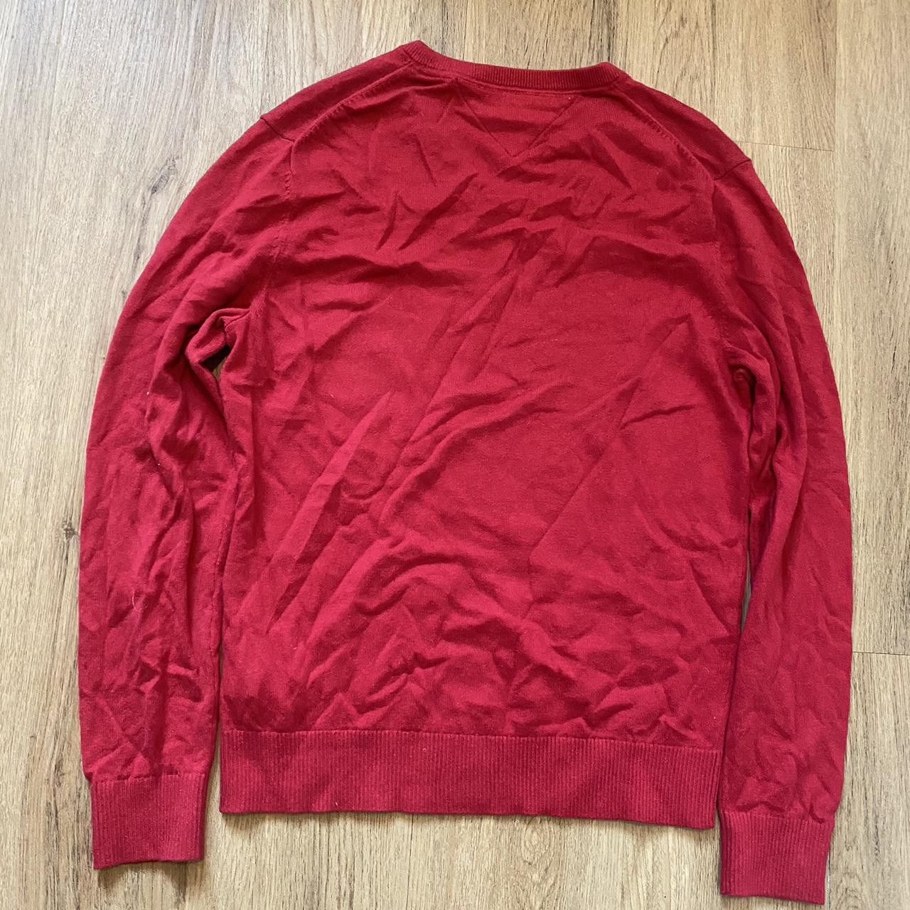 Tommy Hilfiger Red Tommy Hilfiger V neck jumper Classy Old Money Size US M / EU 48-50 / 2 - 2 Thumbnail