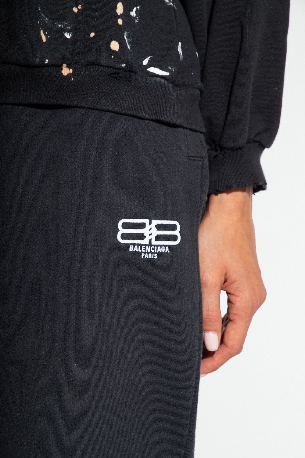 Balenciaga o1la1rc1a1024 Stretch Knee Pants in Black/White Size 27" / US 4 / IT 40 - 4 Thumbnail