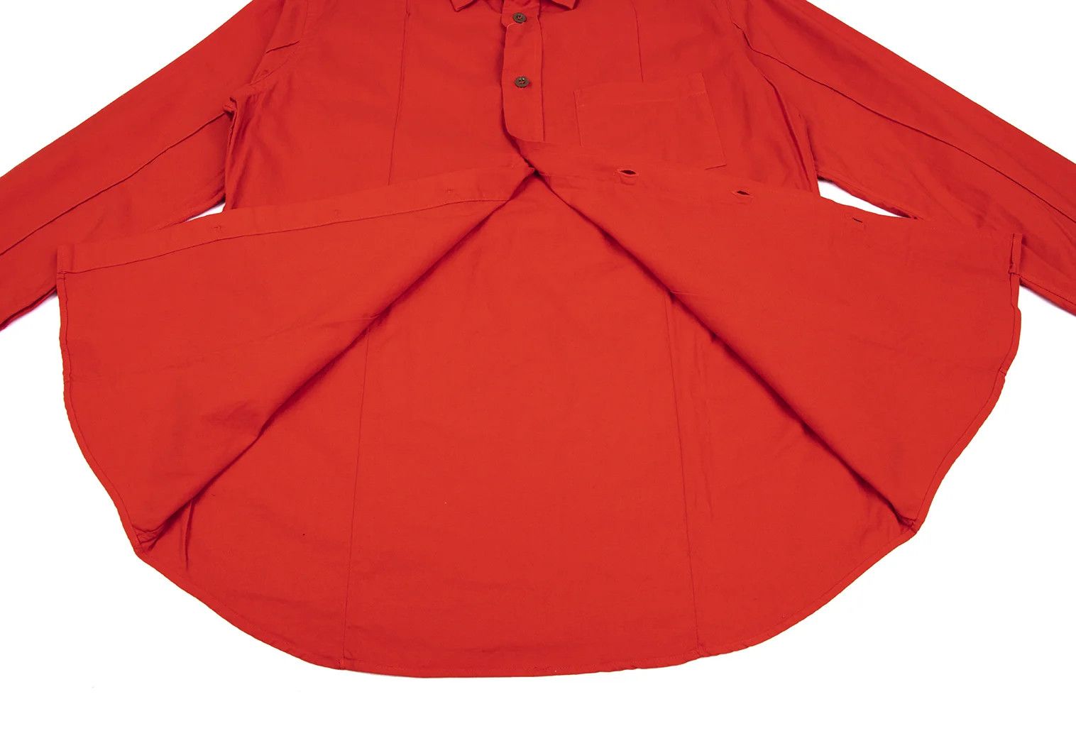 Jean Paul Gaultier Dyed Cotton Pintuck Shirt in Red Size US S / EU 44-46 / 1 - 10 Thumbnail