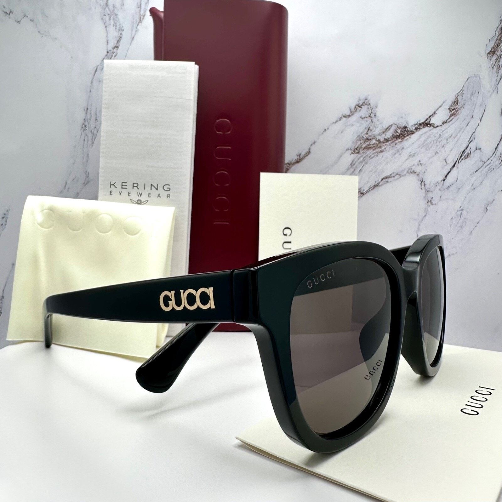 New GUCCI Sunglasses 2025 Collection Black 55mm Round