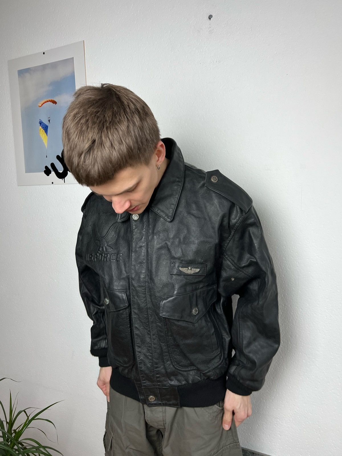 Vintage Vintage aviation A2 Leather Jacket moto schott nyc style Size US M / EU 48-50 / 2 - 17 Thumbnail