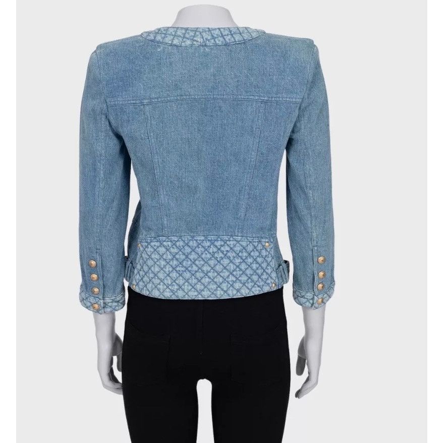 Balmain Balmain Denim Jacket with Gold Hardware - Size FR38 (M) Size M / US 6-8 / IT 42-44 - 3 Thumbnail