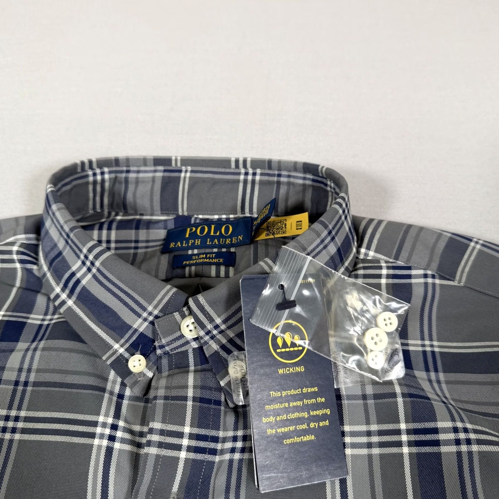 Polo Ralph Lauren Polo Ralph Lauren Shirt Men XL Gray Plaid Performance Slim Fit Button Up Wicking Size US XL / EU 56 / 4 - 5 Thumbnail