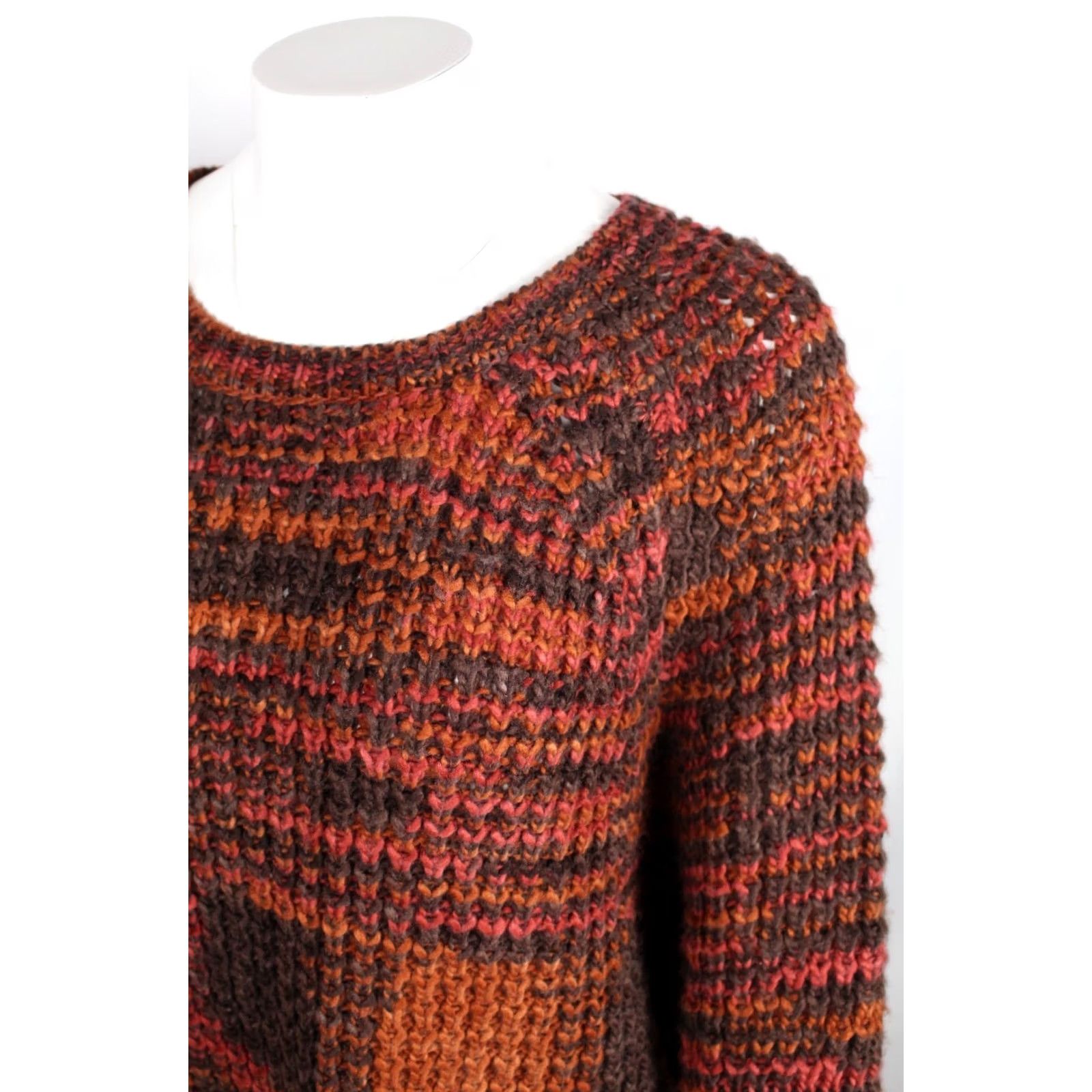 Vintage Cotton & Rye Women's Sweater Cable Knit Tassels Western XXL Fall Brown Red Size XXL / US 16-18 / IT 52-54 - 7 Thumbnail