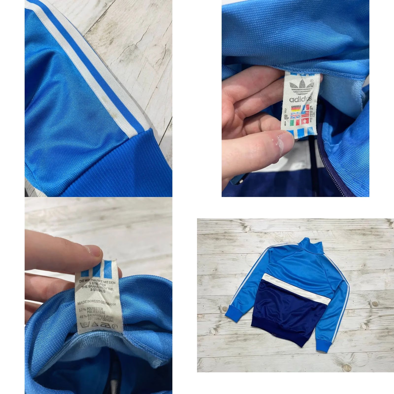 Adidas VINTAGE adidas Tracksuit Jacket Pant 2 Piece Men Size M Blue 80s Size 40R - 8 Thumbnail