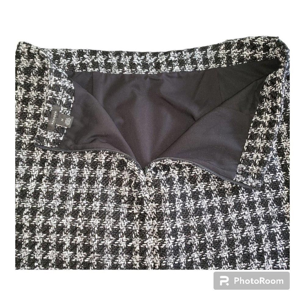 Designer CT695 Halogen Black & White Tweed Skirt 14 Size 36" / US 14 / IT 50 - 4 Thumbnail