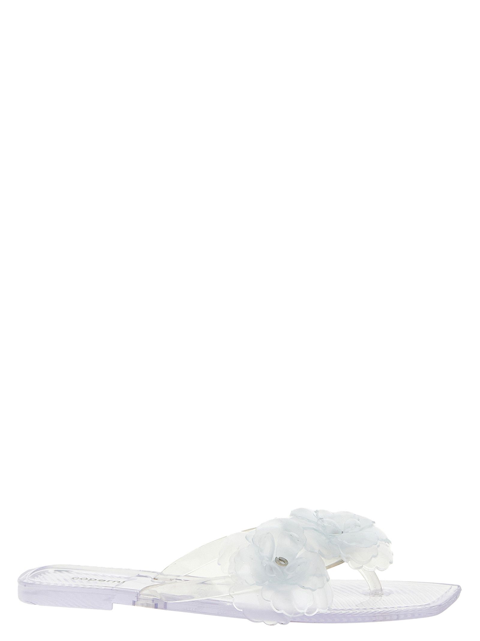 'Silicone Flower Flat' sandals