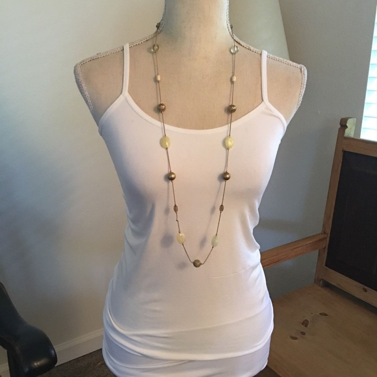 Vintage Vintage 90s beaded gold tone chain necklace Size ONE SIZE - 3 Thumbnail