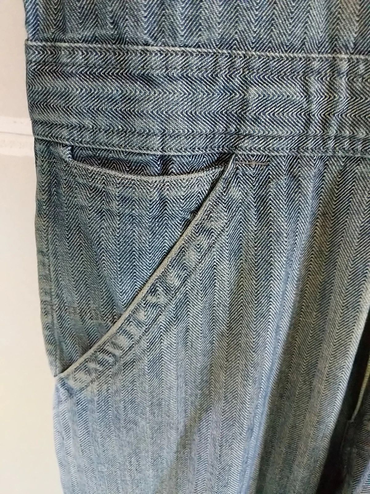 Dickies VTG DICKIES BLUE HERRINGBONE JUMPSUIT COVERALLS Size US 35 - 9 Thumbnail
