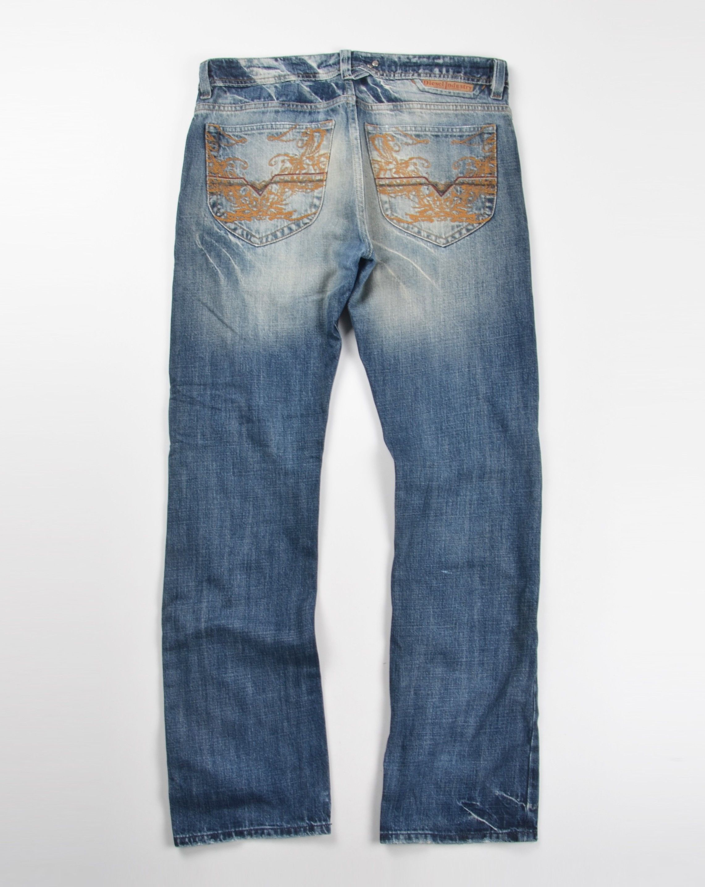 Diesel Vintage Diesel Y2K Washed Denim Embroidered Pockets Jeans Size US 32 / EU 48 - 2 Thumbnail