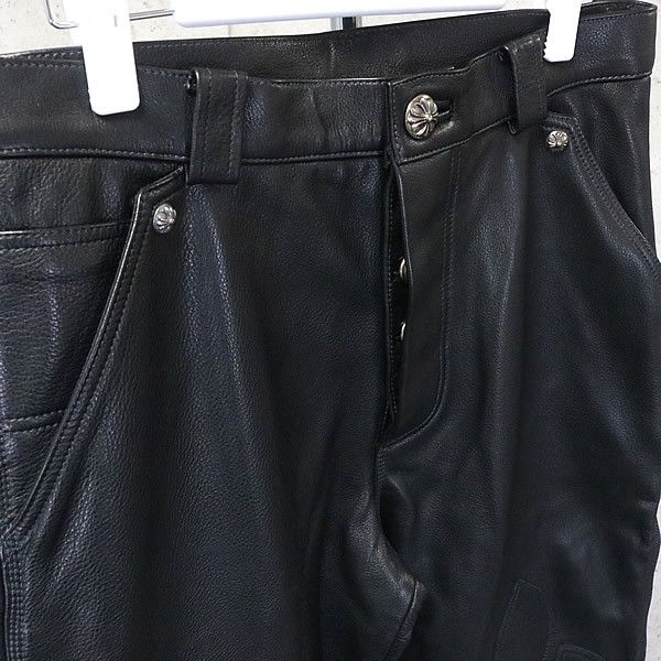 Chrome Hearts Chrome Hearts Flare Knee Leather Carpenter Pants Size US 31 - 5 Thumbnail