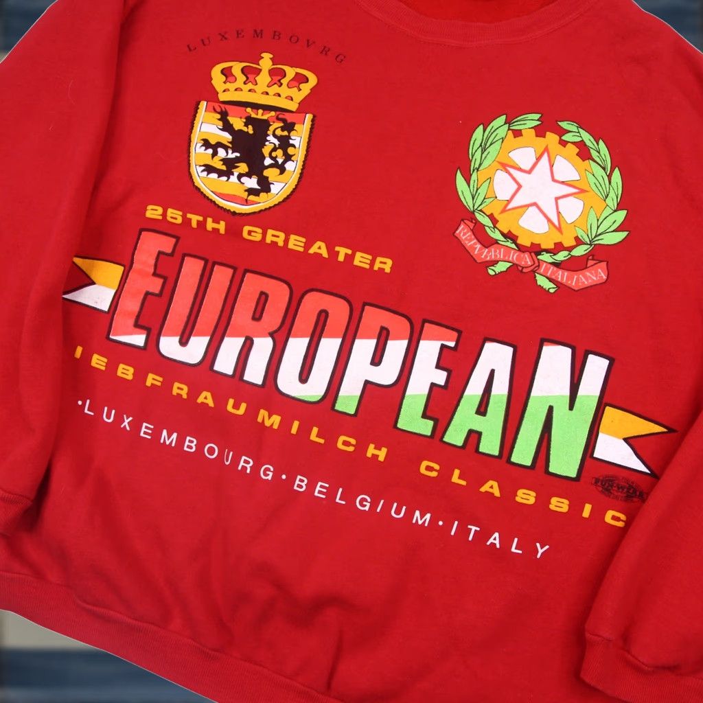 Vintage VINTAGE Sweatshirt 25th Greater European Liebfraumilch Classic Wine Graphic Red XL Mens Size US XL / EU 56 / 4 - 1 Thumbnail