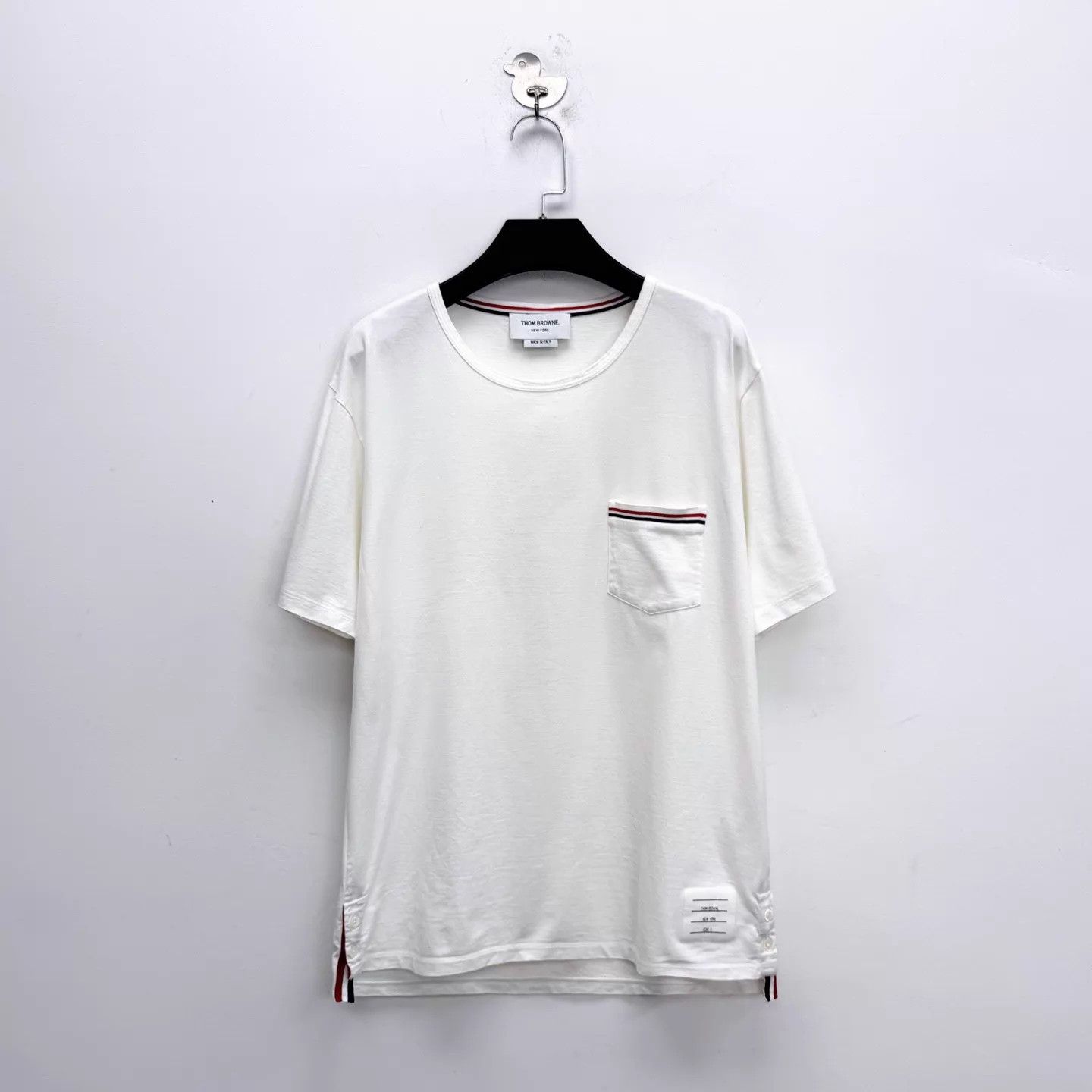 Thom Browne Thom Browne White Color Block Patch Pocket Polo Unisex 3 Size US L / EU 52-54 / 3 - 1 Thumbnail