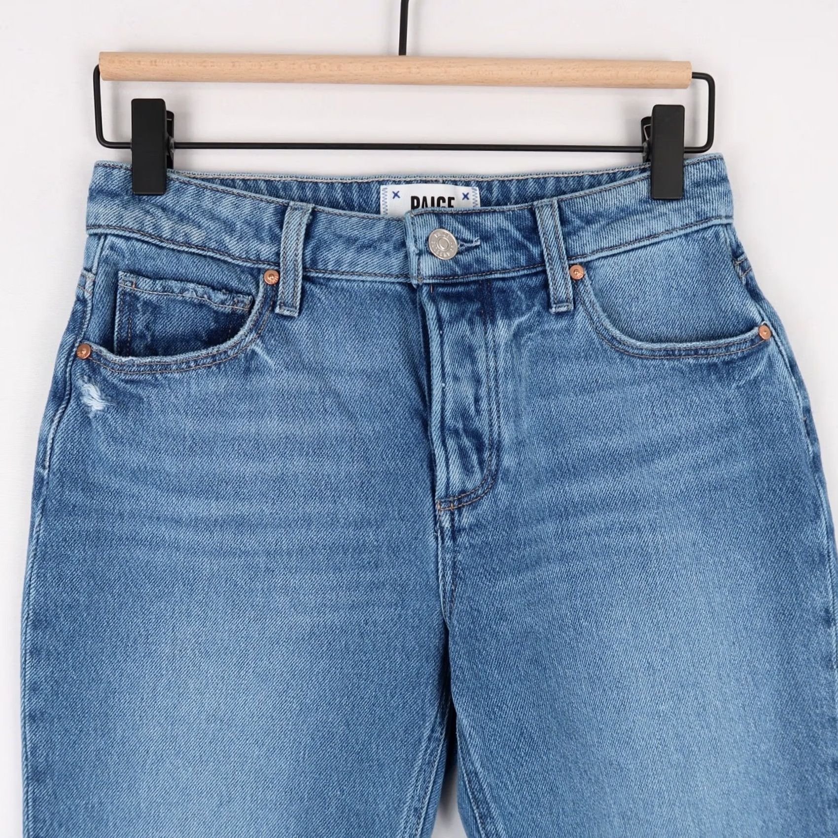 Paige Paige Jeans Womens Blue Straight Leg Button Fly 24 Coastline Size 42" / US 20 - 3 Thumbnail