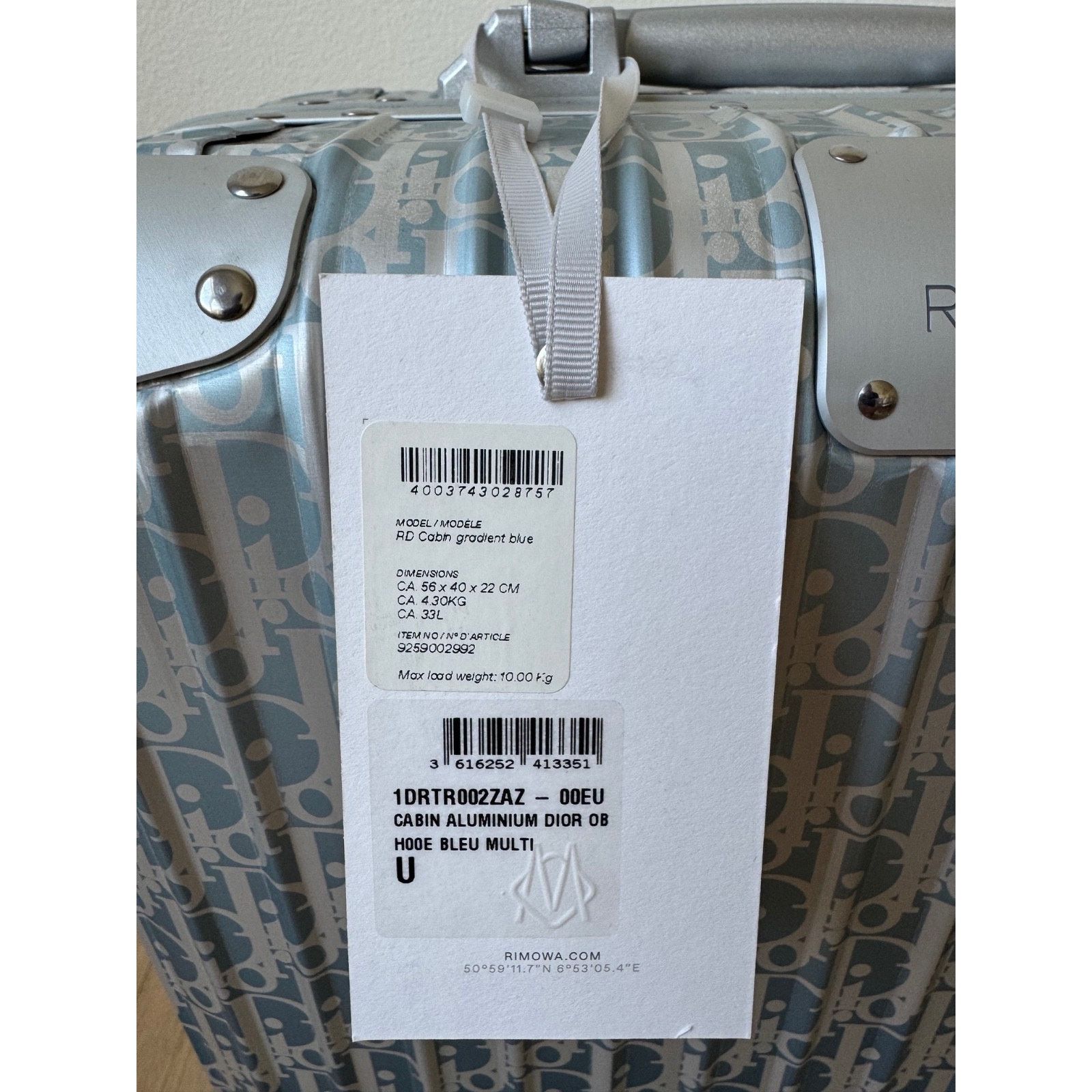 Dior Dior x Rimowa 4-Wheel Cabin Suitcase Aluminium Silver Size ONE SIZE - 6 Thumbnail