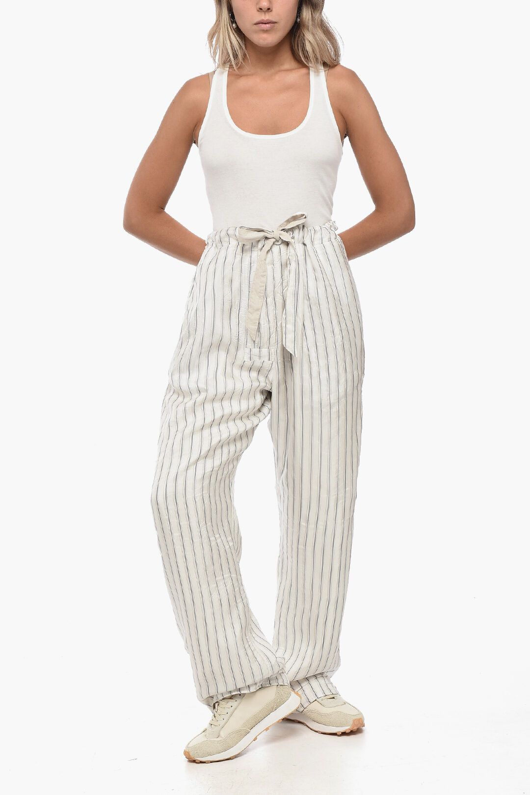 Maison Margiela og1mm1224 Reversible UNISEX Flax Blend Pant in Beige Size 34" / US 12 / IT 48 - 13 Thumbnail