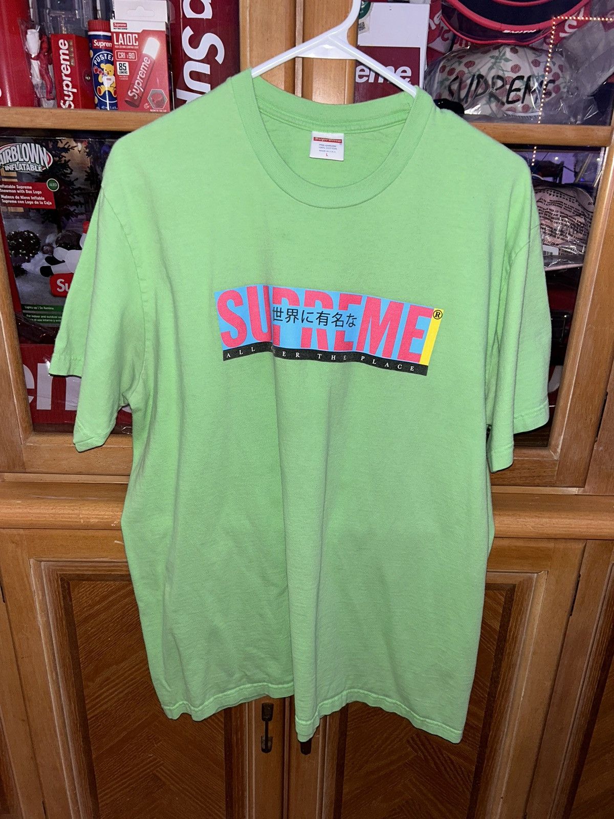 Supreme Supreme All Over Tee Lime Green SS22 size Large Size US L / EU 52-54 / 3 - 1 Thumbnail