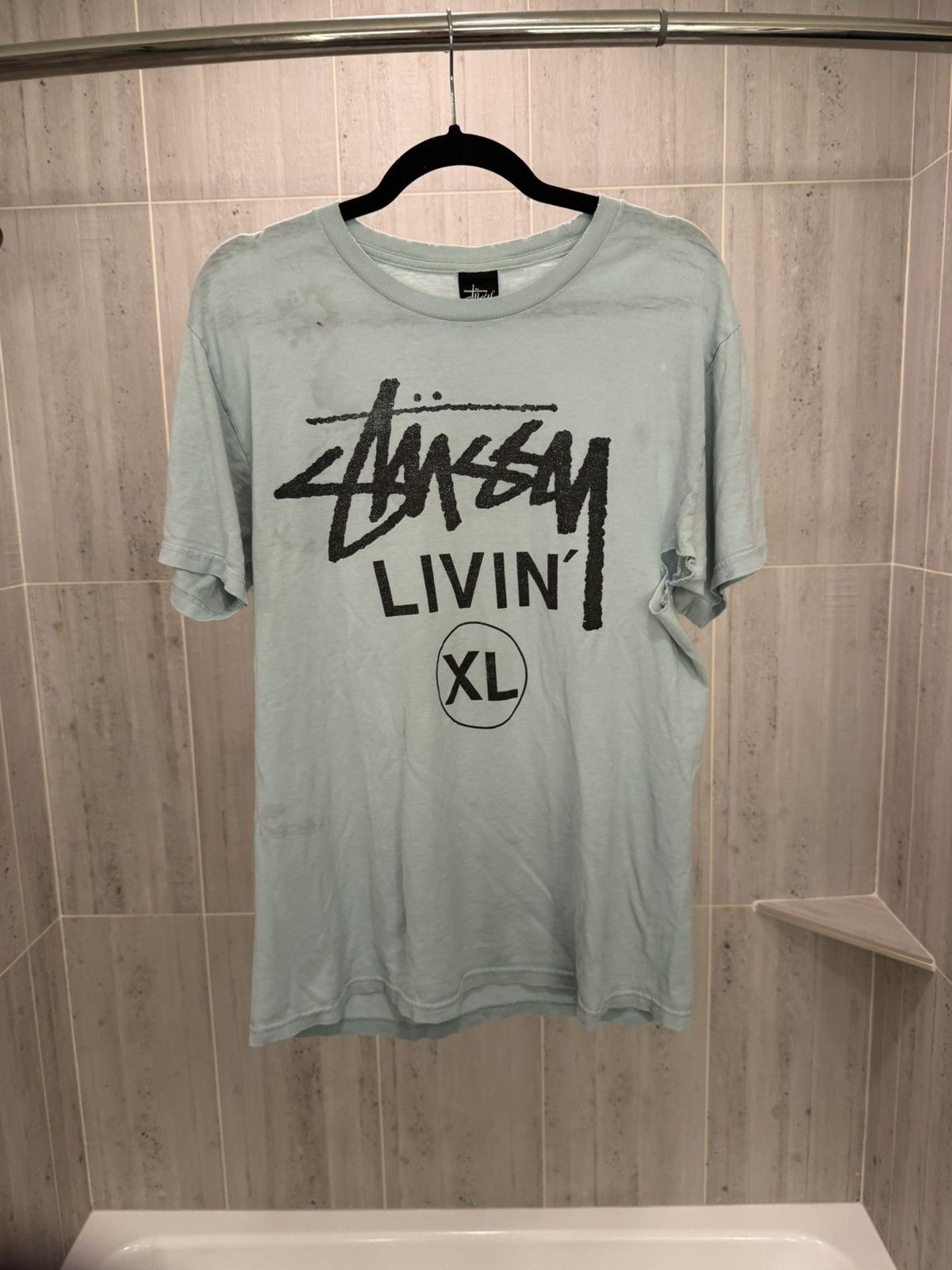 Stussy Rare Classic Vintage Stüssy “Livin’ XL” Tee- Late 90s-Y2K Size US M / EU 48-50 / 2 - 1 Thumbnail