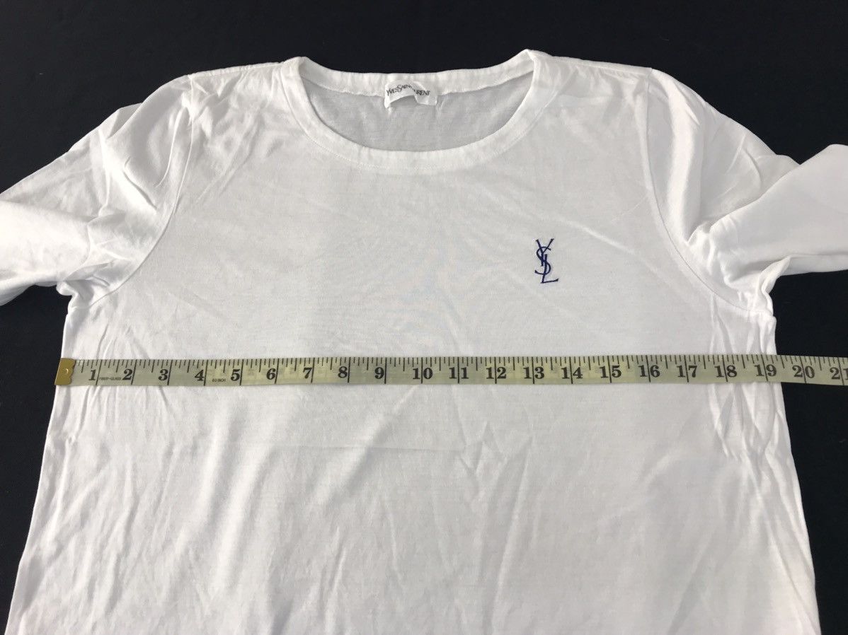 Designer 90s Yves Saint Laurent White Plain Inner Longsleeve Tee Size US M / EU 48-50 / 2 - 8 Thumbnail