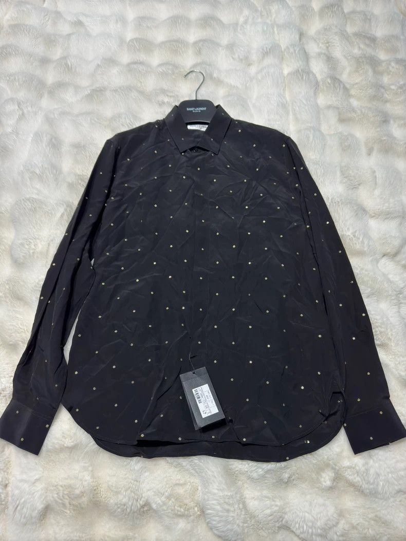 Yves Saint Laurent Saint Laurent size 38 Black and gold polka-dot silk shirt Size US M / EU 48-50 / 2 - 1 Thumbnail