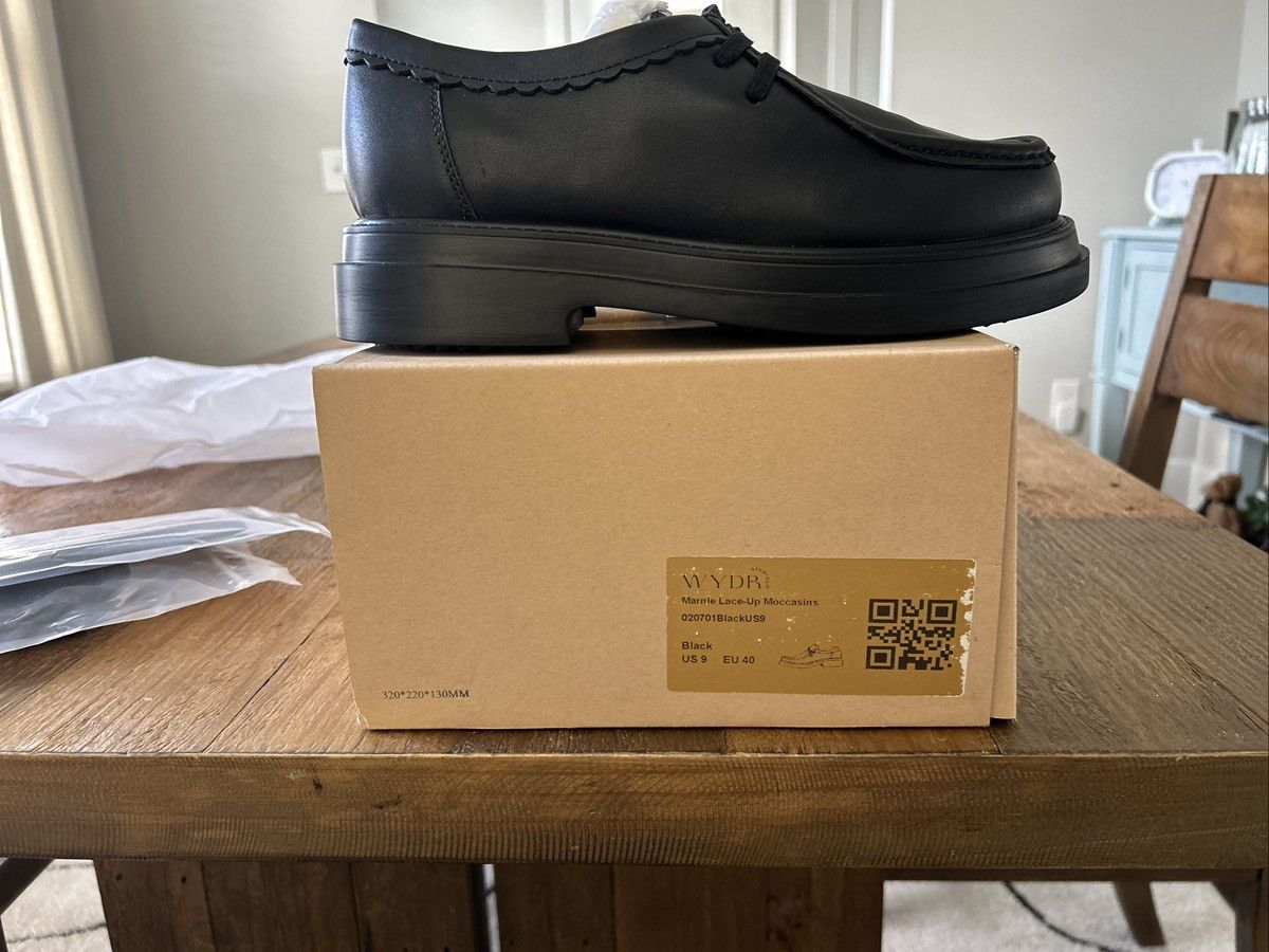 Other WYDR Marnie Lace-Up Moccasins Black Leather, Women's US 9 Size US 9 / IT 39 - 2 Thumbnail