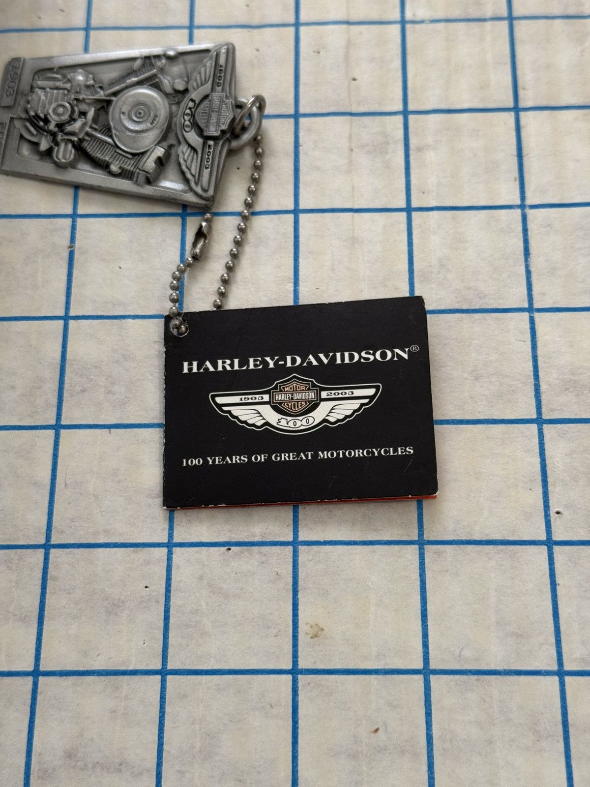 Harley Davidson Harley Davidson 100th Anniversary Pewter Key Chain Motorcycl Size ONE SIZE - 8 Thumbnail