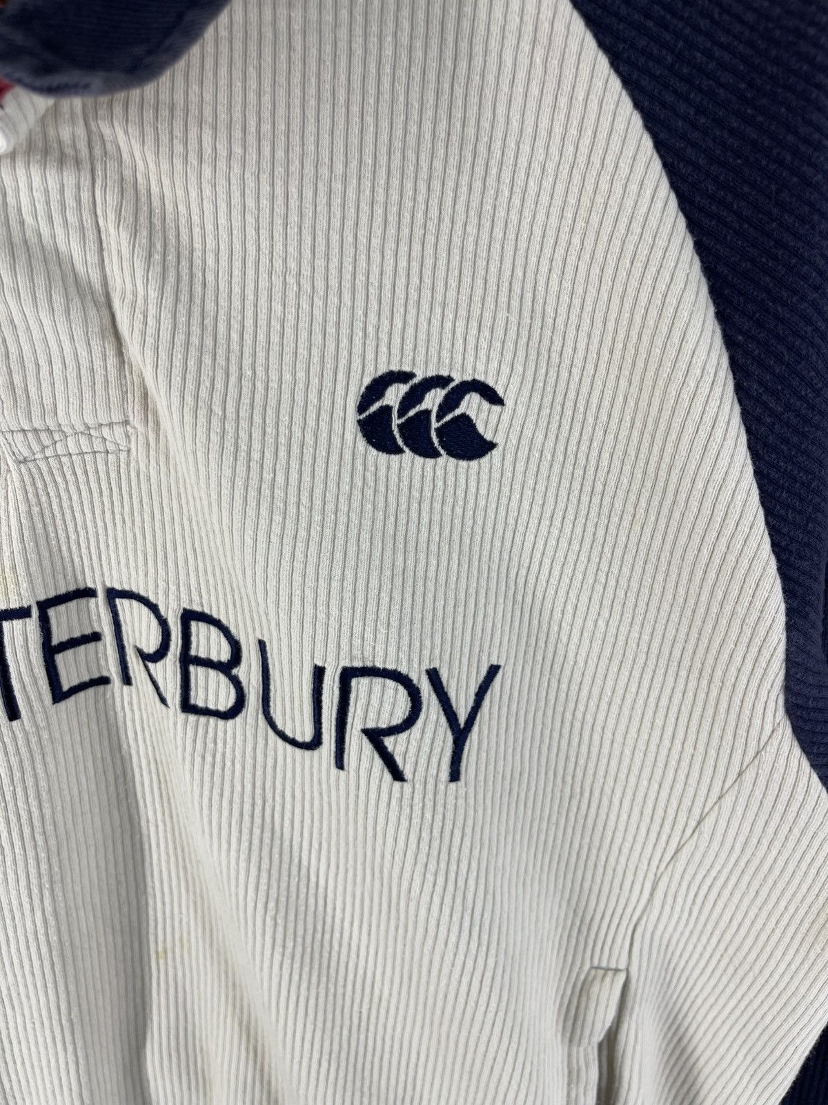 Canterbury of New Zealand Vintage 90's Canterbury Rugby Corduroy Red Trim Sweatshirt Size US M / EU 48-50 / 2 - 7 Thumbnail