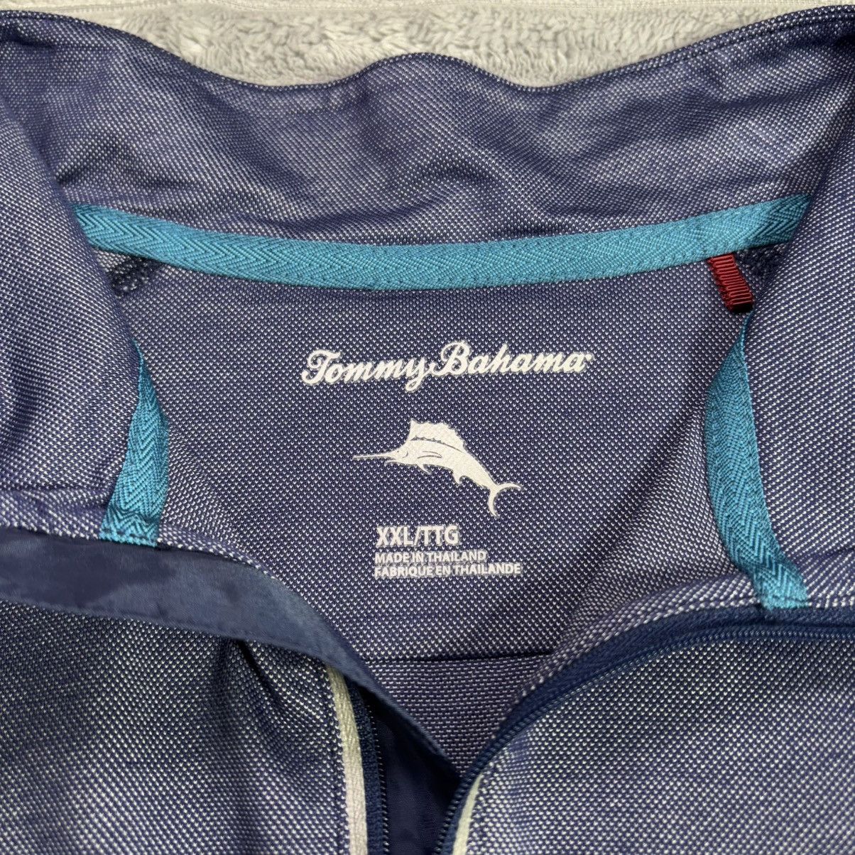 Tommy Bahama Tommy Bahama Navy Blue Light Weight 1/4 Zip Pull Over 2XL Size US XXL / EU 58 / 5 - 2 Thumbnail