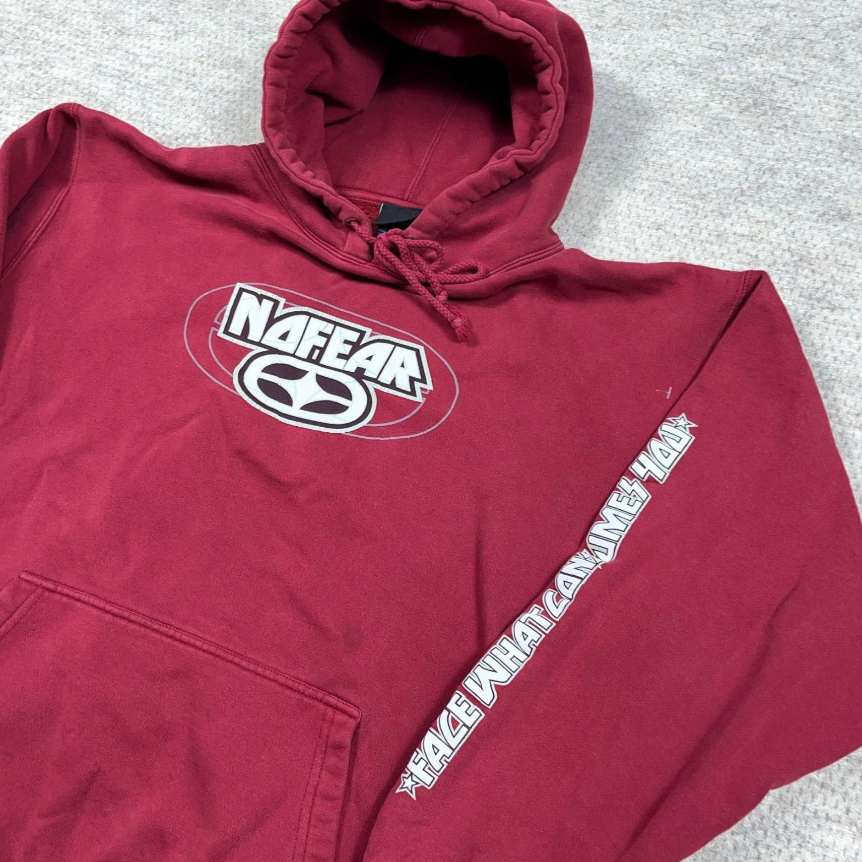 No Fear VINTAGE No Fear Y2K Hoodie Men M Red Graphic Print Pullover Hooded Sweatshirt Grunge 2000s Skate Sleeve Hit Casual Styles Size US M / EU 48-50 / 2 - 2 Thumbnail