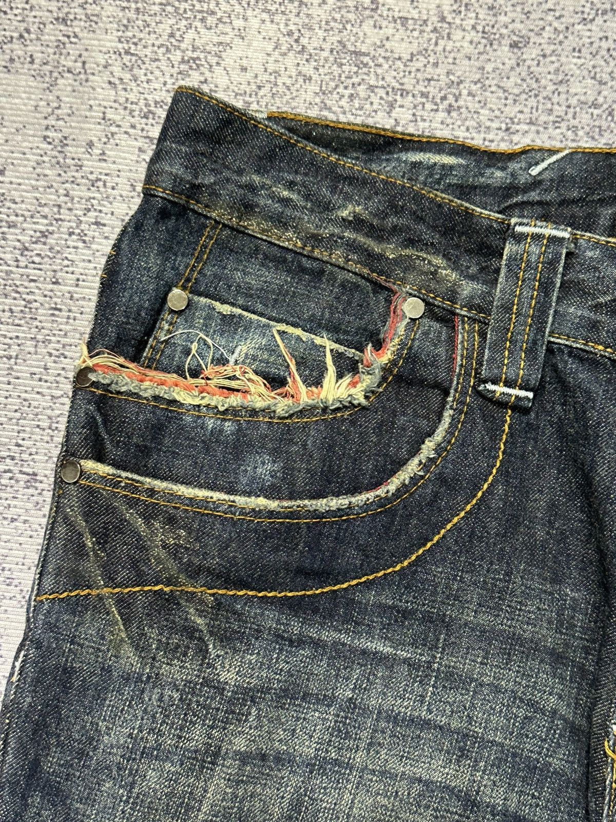 Hysteric Glamour × Undercover Flare Patchwork Semanticdesign Zipper Pocket Denim Pants Size US 31 - 6 Thumbnail