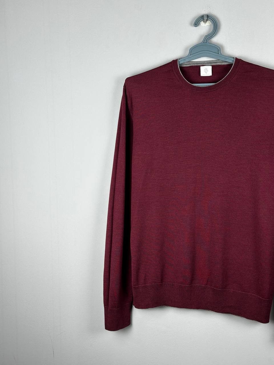Eleventy Eleventy Paris Luxury Silk Wool Burgundy Sweater Size US XL / EU 56 / 4 - 2 Thumbnail