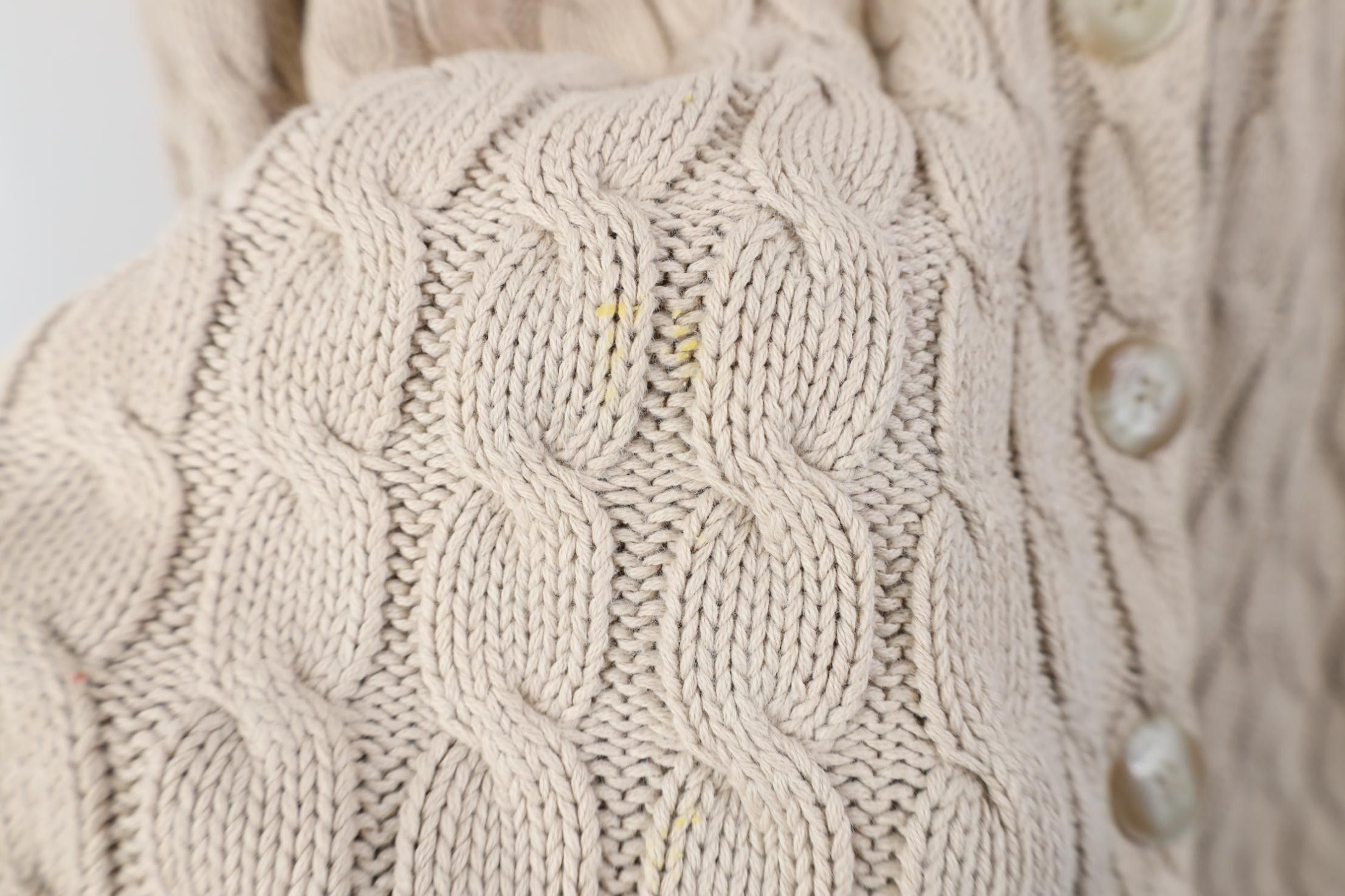 Lands' End Vintage 90s Lands End Cotton Cable Knit Cardigan Sweater Size S / US 4 / IT 40 - 5 Thumbnail