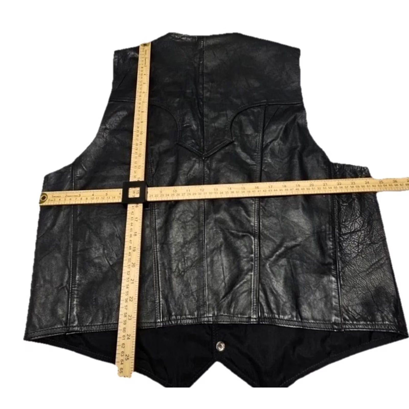 Vintage VINTAGE Arbolito Leather Vest Men XL 50 Black Mexico Motorcycle Jacket Lined Cowboy Biker Mens Size US XL / EU 56 / 4 - 8 Thumbnail