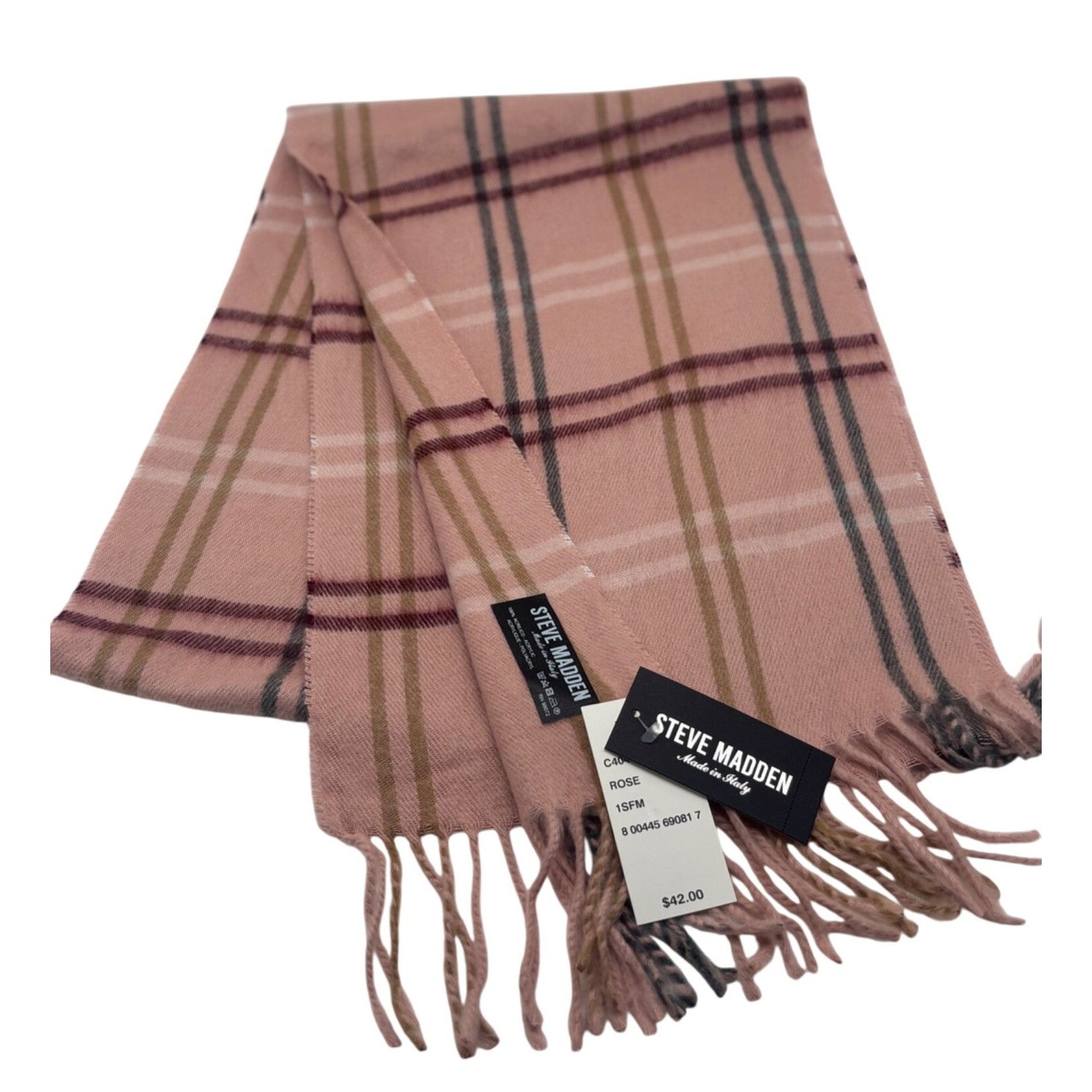 Steve Madden Steve Madden Mid Weight Plaid Pattern Muffler Scarf, 11”x 70 Size ONE SIZE - 3 Thumbnail