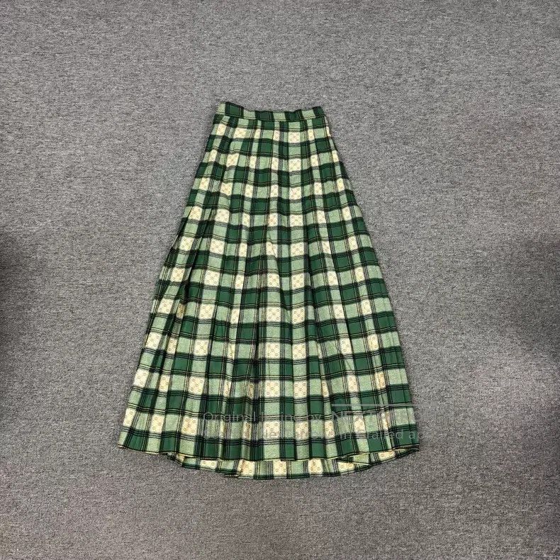 Gucci Gucci Green and white plaid double G dark pattern Scottish Size 24" / US 00 / IT 34 - 2 Thumbnail