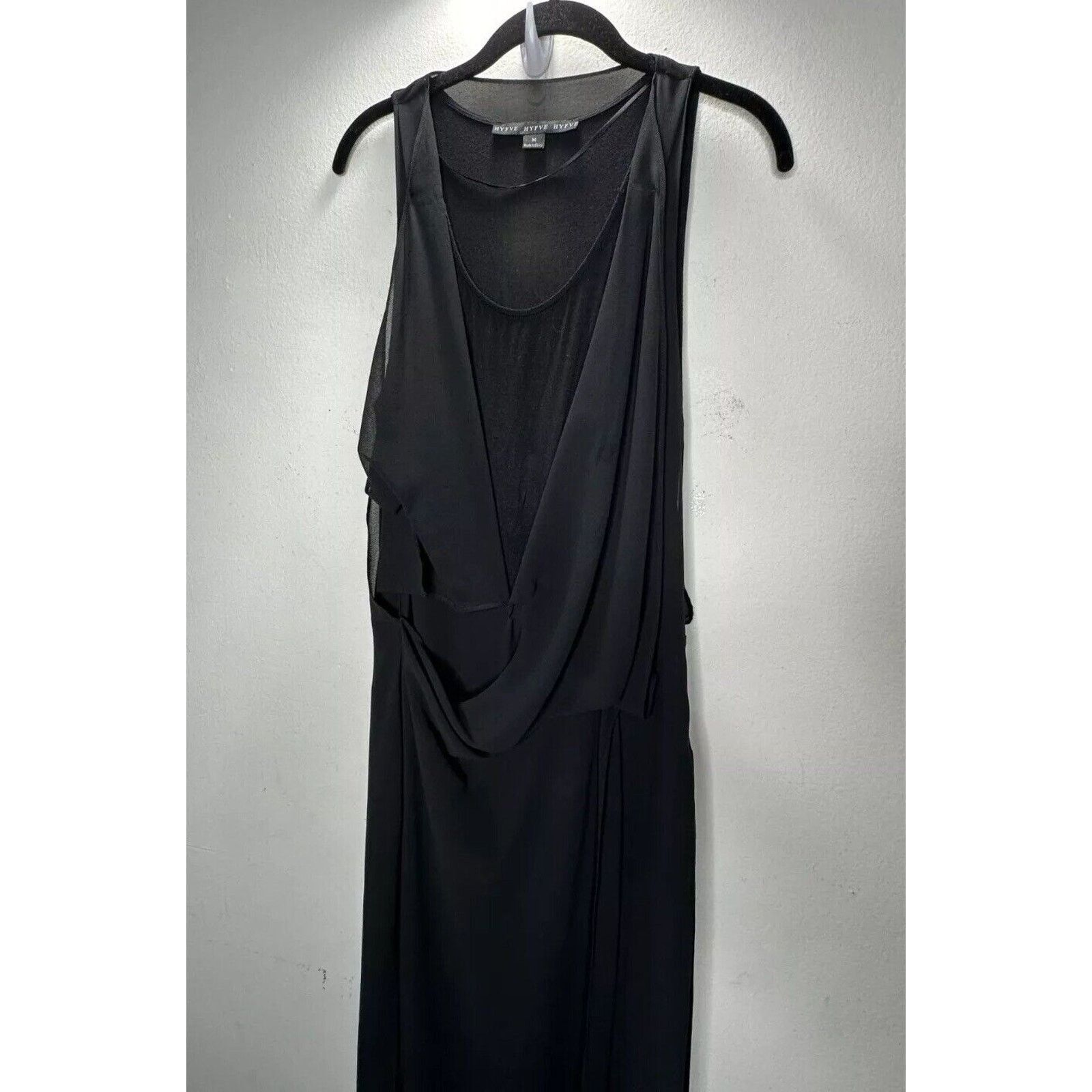 Other Hyfve Black Draped Sleeveless Faux Wrap Midi Dress Med Size M / US 6-8 / IT 42-44 - 3 Thumbnail