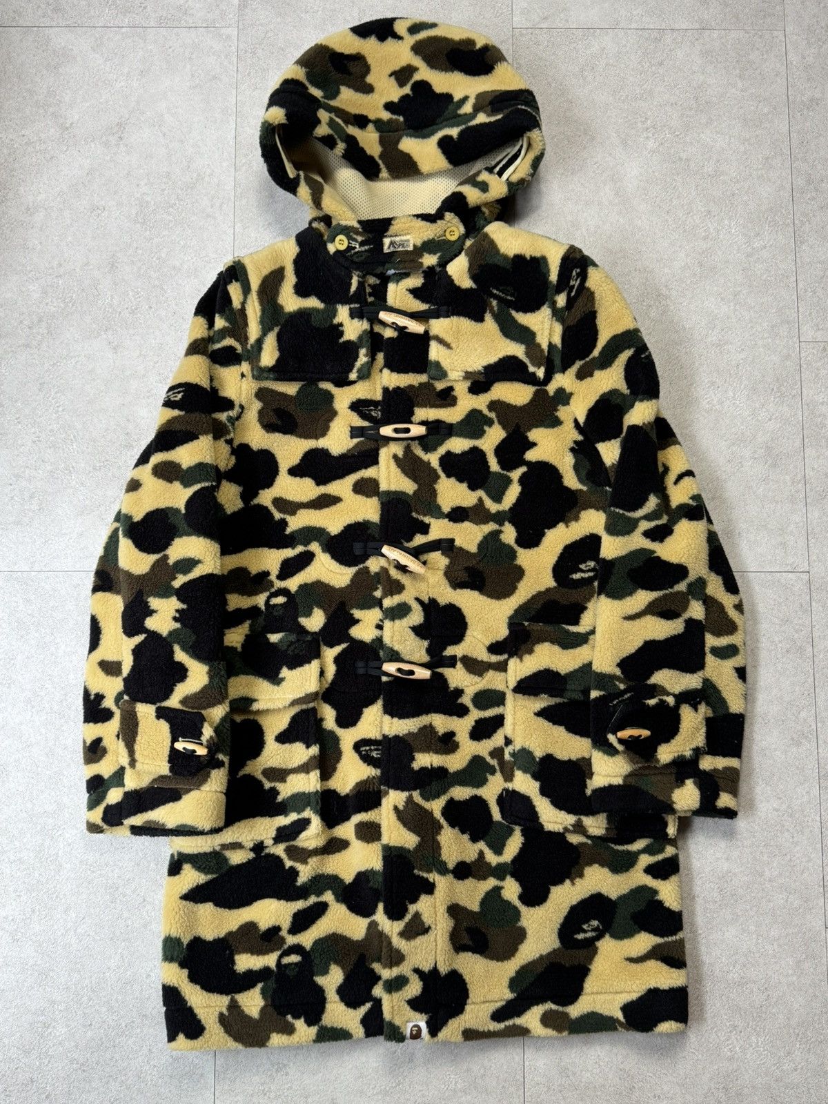 Bape Bape Green Camo Duffle Coat Jacket Size US XS / EU 42 / 0 - 1 Thumbnail