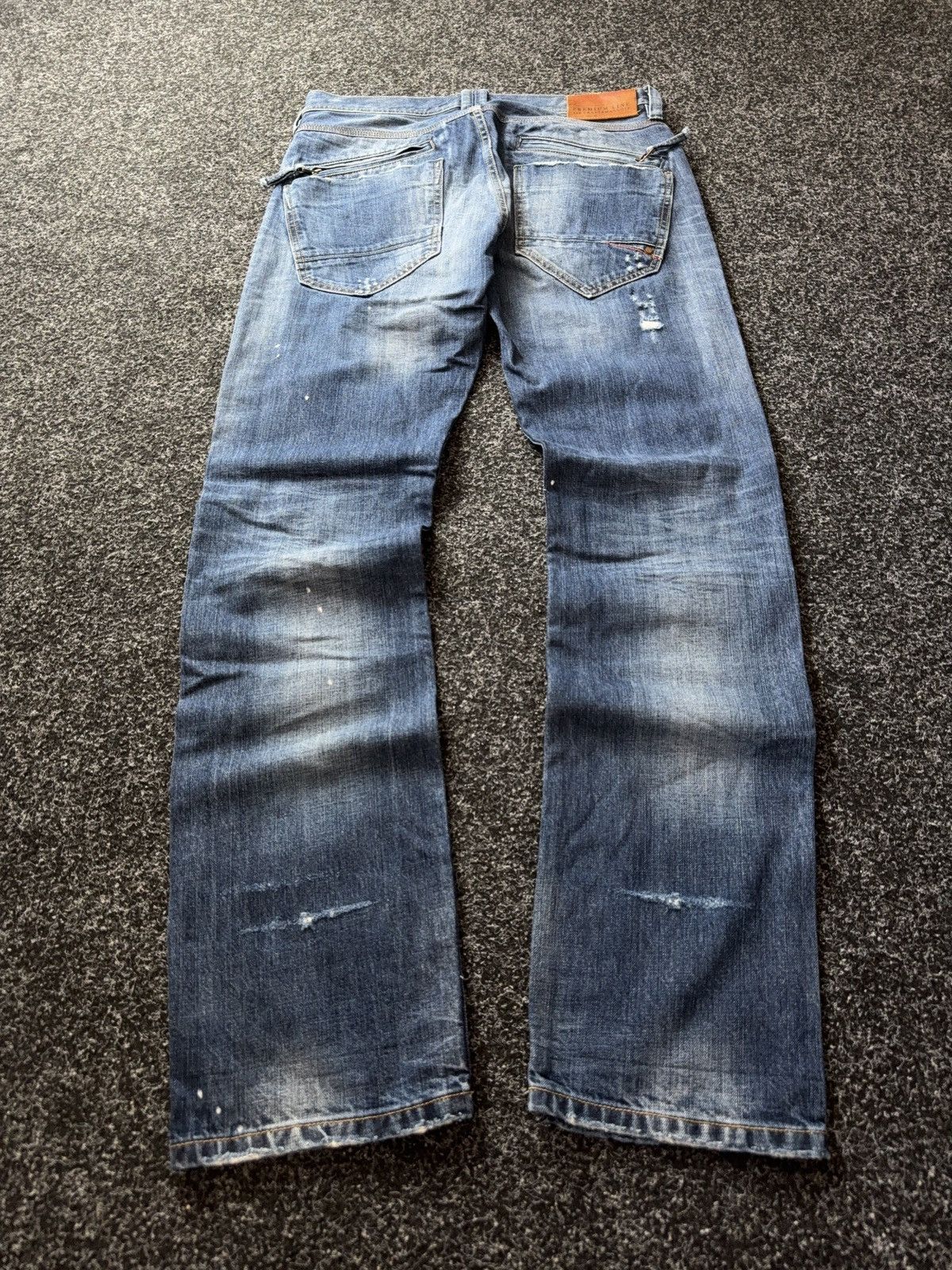 Vintage 00s Retro Japanese Y2K Vntg Grunge Distressed Denim Jeans Size US 32 / EU 48 - 12 Thumbnail