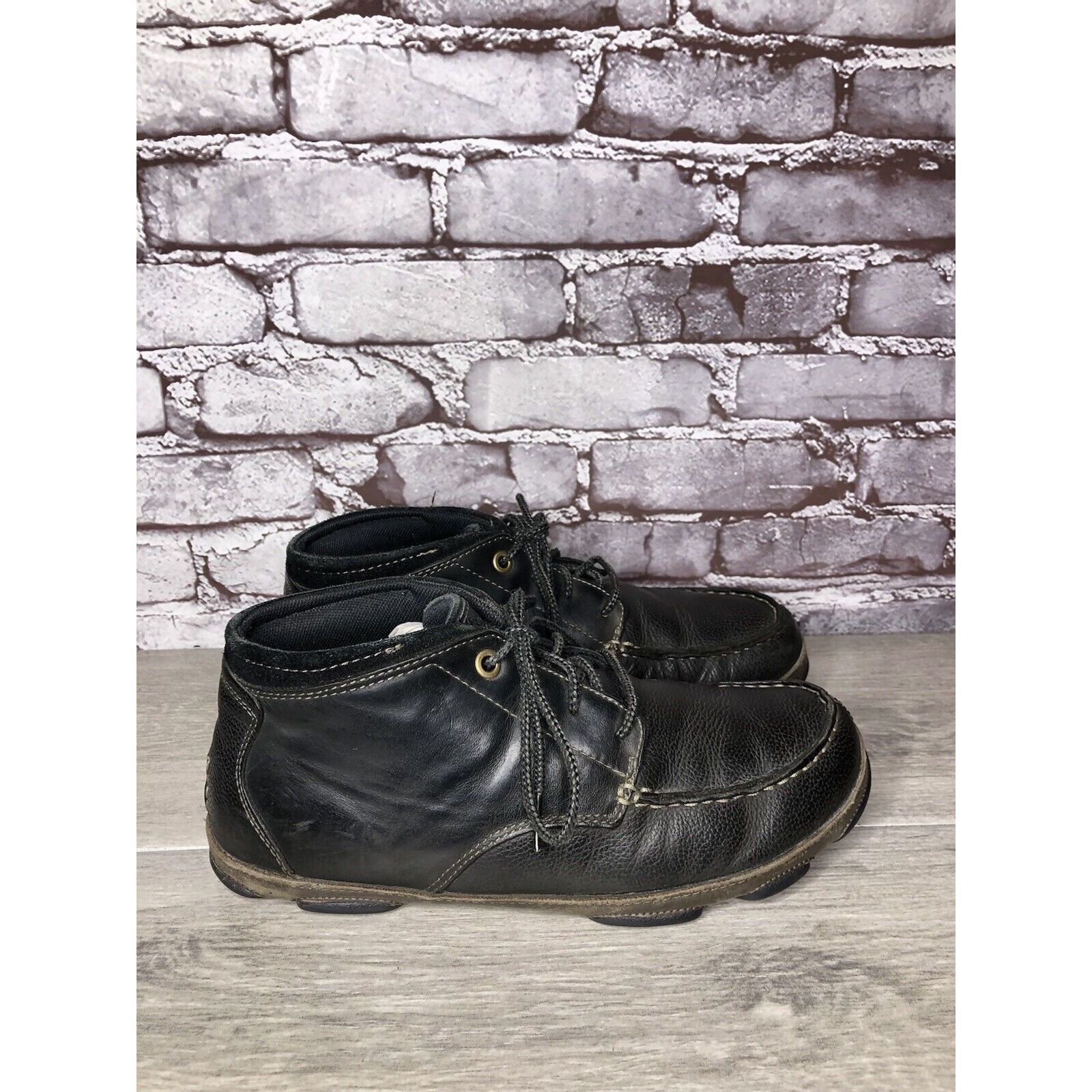 Olukai OluKai Hamakua Chukka Black Leather Lace Up Boots Men Sz 9.5 Size US 9.5 / EU 42-43 - 8 Thumbnail
