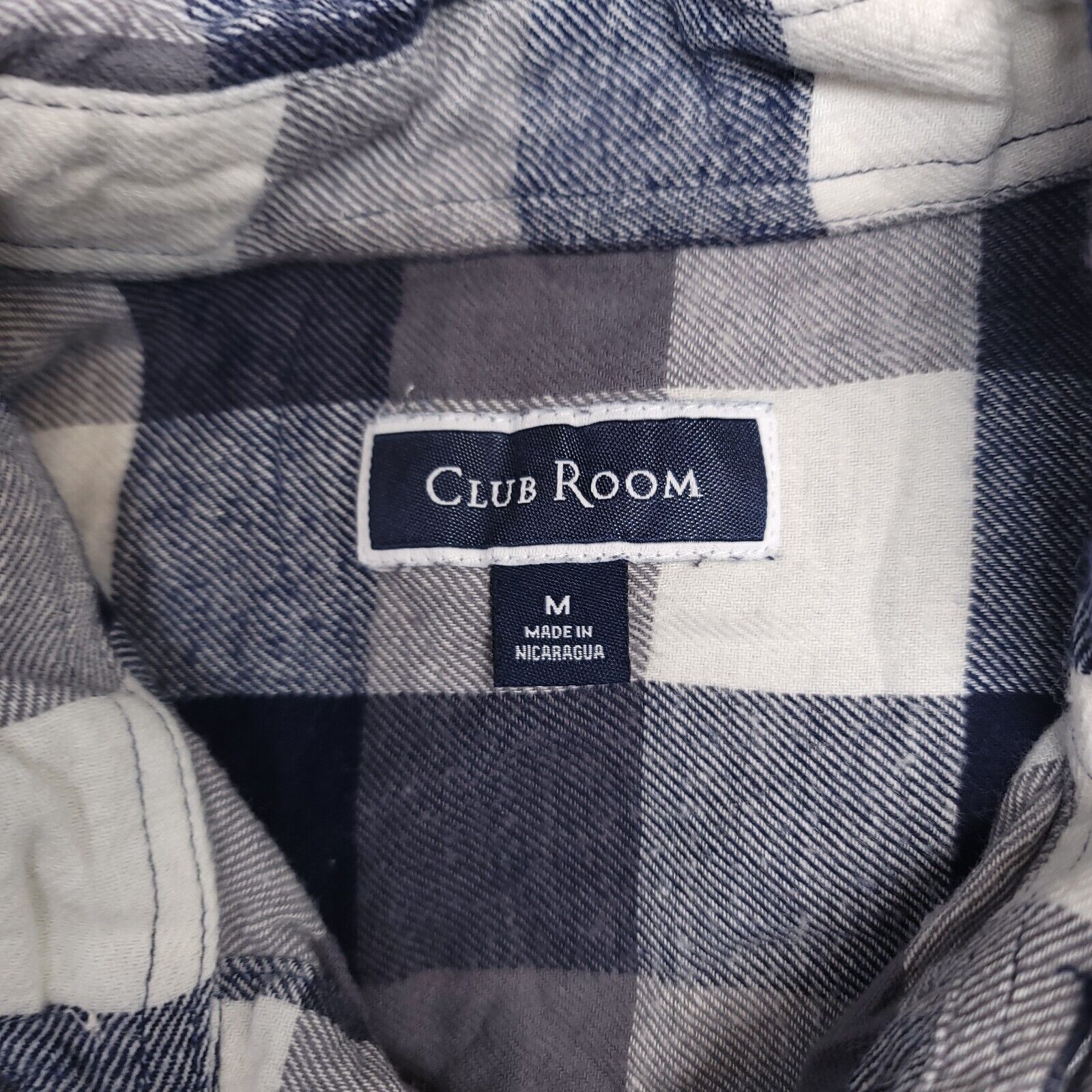 Club Room Club Room GIngham Flannel Shirt Mens Size M Blue Gray Size US M / EU 48-50 / 2 - 3 Thumbnail