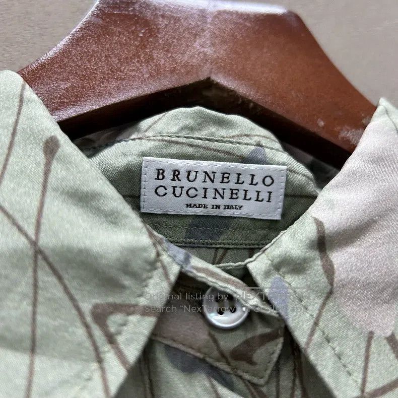 Brunello Cucinelli Brunello Cucinelli Silk Printed Shirt Size US S / EU 44-46 / 1 - 3 Thumbnail