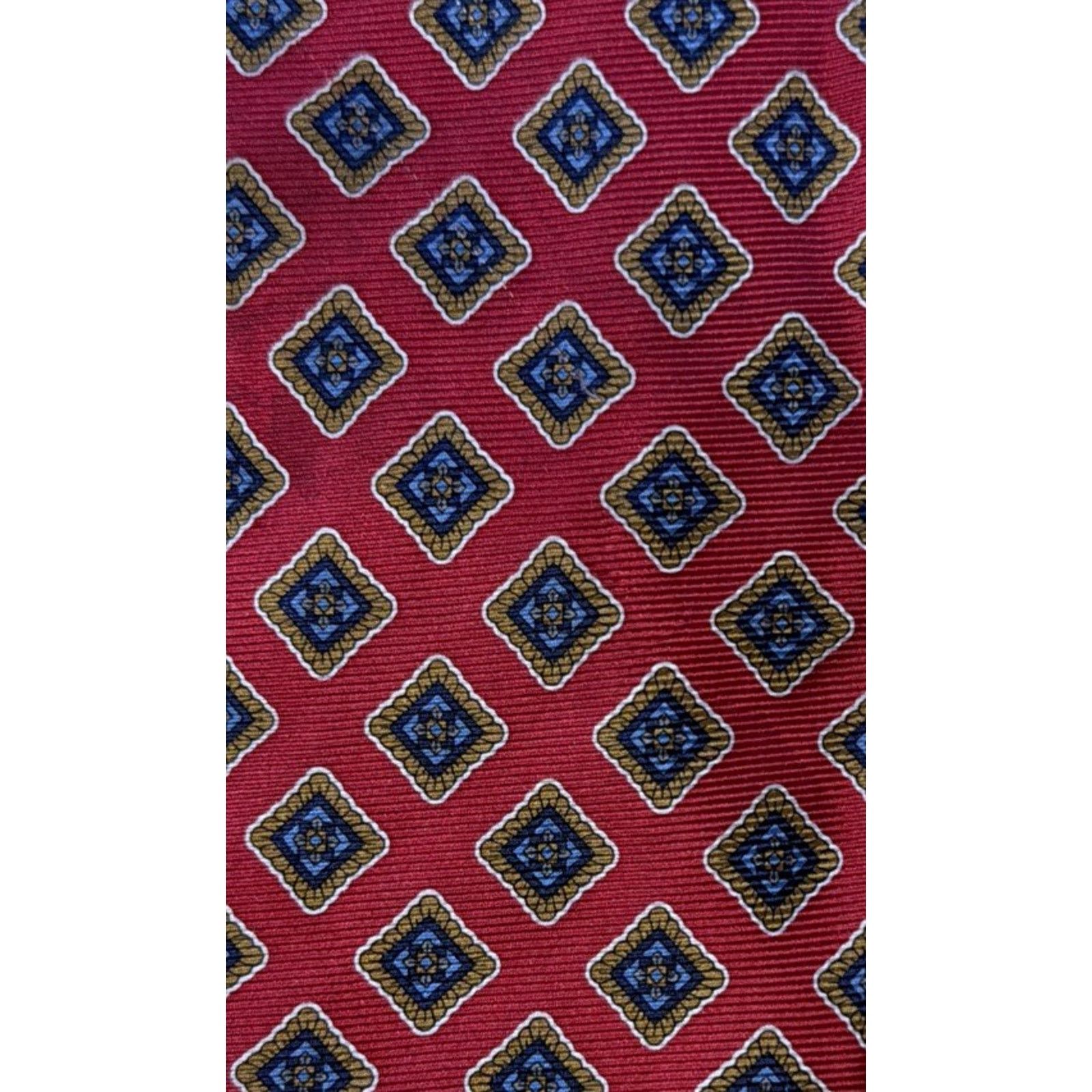 Jos. A. Bank Jos. A Bank RedBlue Gold Geometric Necktie Made in Italy Size ONE SIZE - 3 Thumbnail